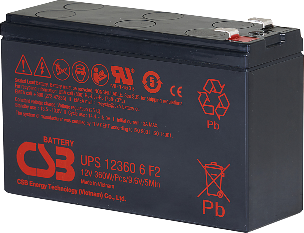 Batería CSB UPS12360 — 12 V 7.5 Ah — imagen de producto